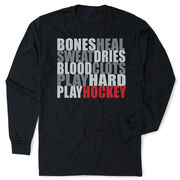 Hockey Tshirt Long Sleeve - Bones Saying