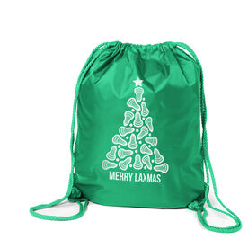 Lacrosse Drawstring Backpack - Merry Laxmas Tree
