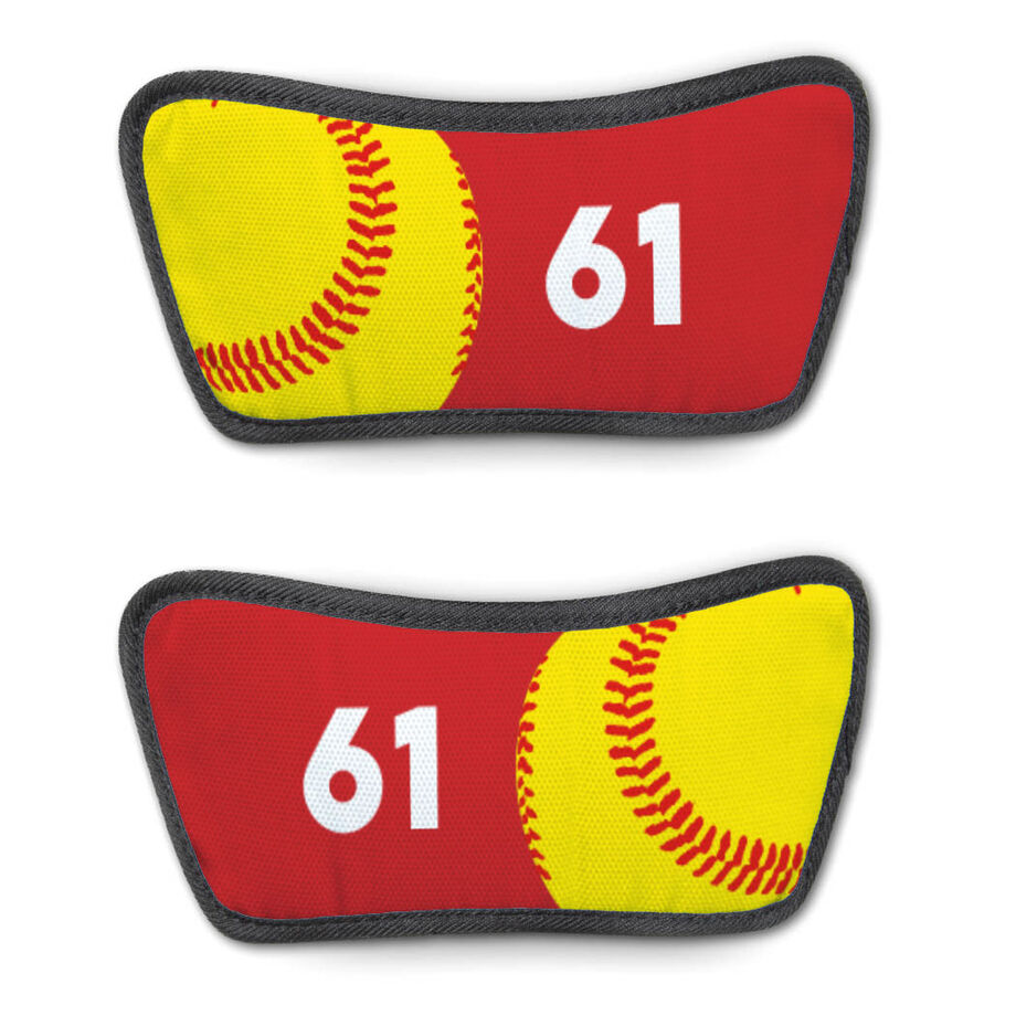 Softball Repwell&reg; Sandal Straps - Ball and Number Reflected