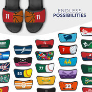 Basketball Repwell&reg; Sandal Straps - Ball and Number Reflected
