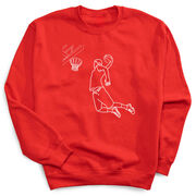 Basketball Crewneck Sweatshirt - Basketball Player Sketch