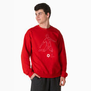 Soccer Crewneck Sweatshirt - Soccer Guy Player Sketch