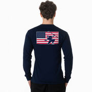 Hockey Tshirt Long Sleeve - Patriotic Hockey (Back Design)