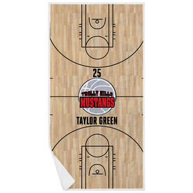 Basketball Premium Beach Towel - Personalized Court with Logo
