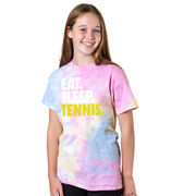Tennis Short Sleeve T-Shirt - Eat. Sleep. Tennis Tie Dye