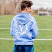 Guys Lacrosse Hooded Sweatshirt - I'd Rather Be Playing Lacrosse (Back Design)