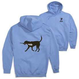 Guys Lacrosse Hooded Sweatshirt - Max The Lax Dog (Back Design)