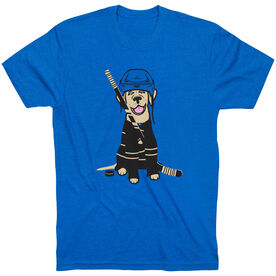 Hockey Short Sleeve T-Shirt - Hunter the Hockey Dog