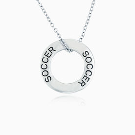 Soccer Message Ring Necklace