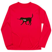 Guys Lacrosse Long Sleeve Performance Tee - Max The Lax Dog