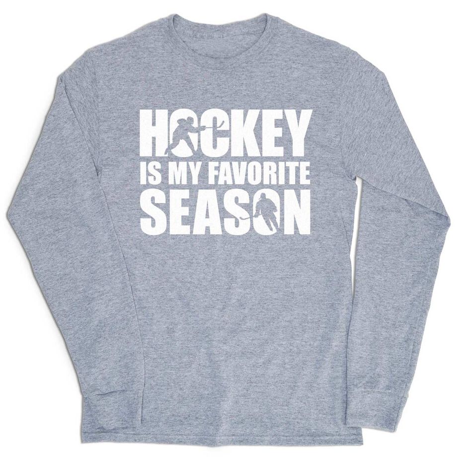 Hockey Tshirt Long Sleeve - Hockey Is My Favorite Season - Personalization Image