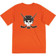 Hockey Short Sleeve Performance Tee - Hockey Helmet Skull