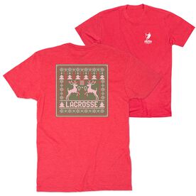 Lacrosse Short Sleeve Tee - Lacrosse Christmas Knit (Back Design)