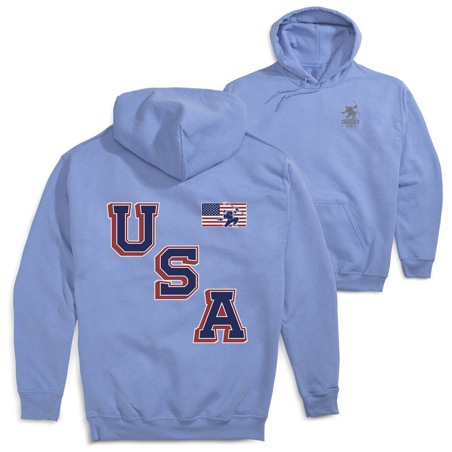 Hockey Hooded Sweatshirt - USA Gold (Back Design)