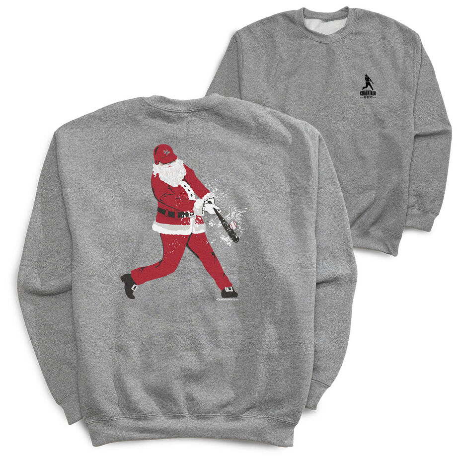 Baseball Crewneck Sweatshirt - Baseball Santa (Back Design)