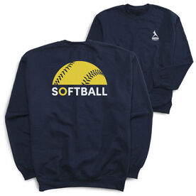 Softball Crewneck Sweatshirt - Modern Softball (Back Design)