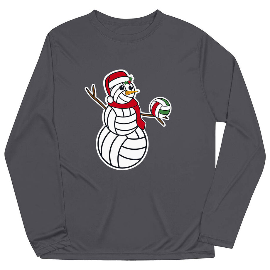 Volleyball Long Sleeve Performance Tee - Serving Holiday Cheer