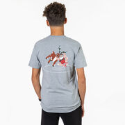 Wrestling Short Sleeve T-Shirt - Wrestling Reindeer (Back Design)