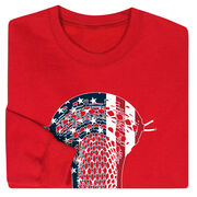 Guys Lacrosse Crewneck Sweatshirt - Patriotic Stick