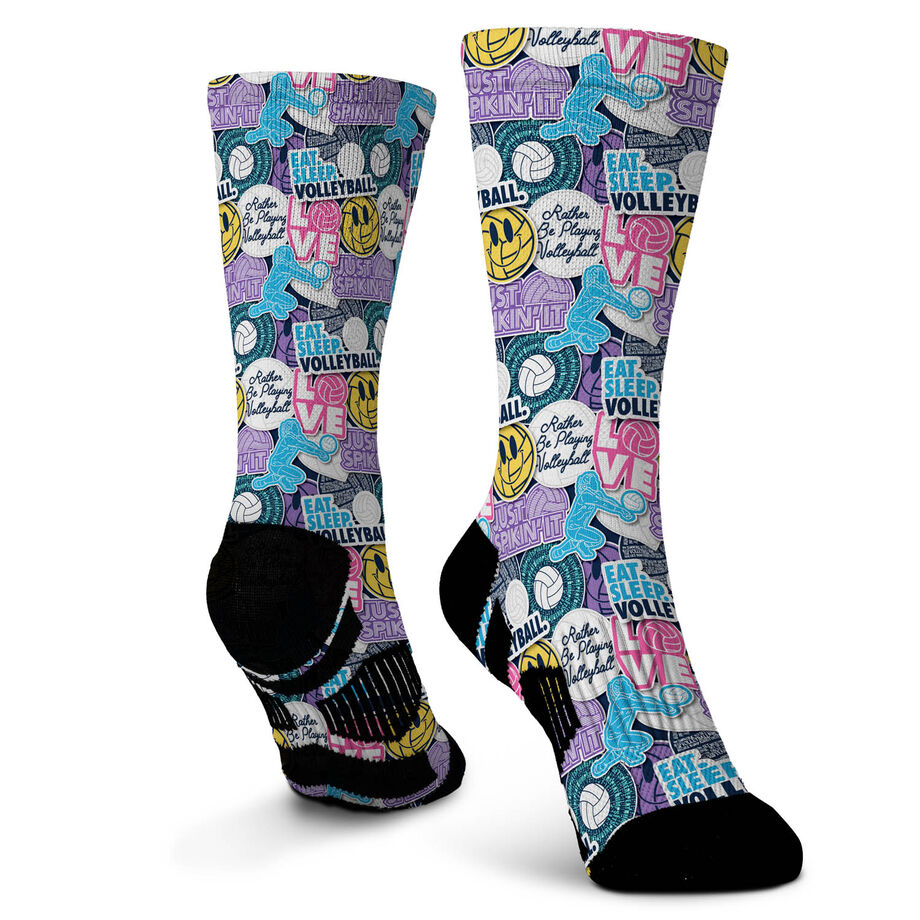 Volleyball Graphic Flex Mid-Calf Socks - Volleyball Life