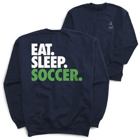 Soccer Crewneck Sweatshirt - Eat Sleep Soccer (Bold Text) (Back Design)