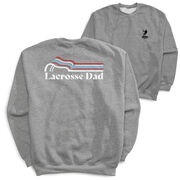 Guys Lacrosse Crewneck Sweatshirt - Lacrosse Dad Sticks (Back Design)
