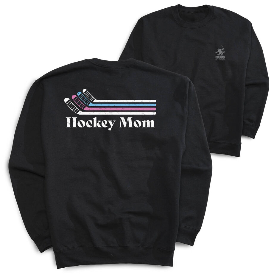 Hockey Crewneck Sweatshirt - Hockey Mom Sticks (Back Design)