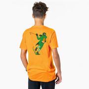 Guys Lacrosse Short Sleeve T-Shirt - Lacrosse Leprechaun (Back Design)