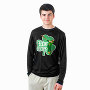 Baseball Long Sleeve Performance Tee - Feelin' Lucky Baseball