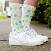 Pickleball Graphic Flex Mid-Calf Socks - Cross Court