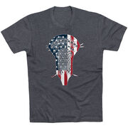 Guys Lacrosse Short Sleeve T-Shirt - Patriotic Stick