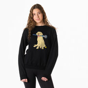 Girls Lacrosse Crewneck Sweatshirt - Chase The Lax Dog