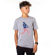 Baseball T-Shirt Short Sleeve - Baseball Stars and Stripes Player