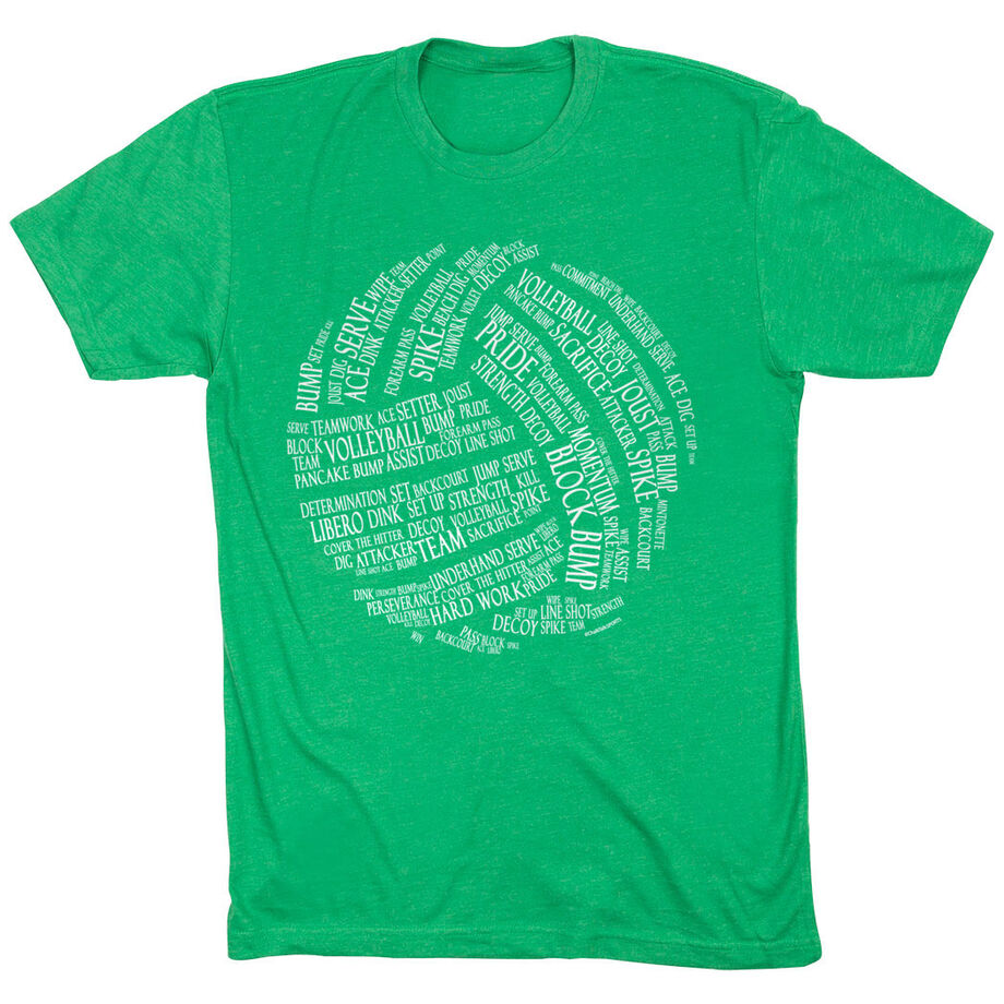 Volleyball T-Shirt Short Sleeve Volleyball Words