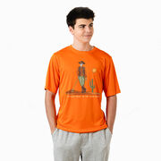Guys Lacrosse Short Sleeve Performance Tee - Slingin Heat In The High Noon