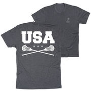 Guys Lacrosse Short Sleeve T-Shirt - USA (Back Design)