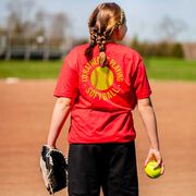 Softball T-Shirt Short Sleeve - I'd Rather Be Playing Softball Distressed (Back Design)