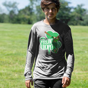 Baseball Long Sleeve Performance Tee - Feelin' Lucky Baseball