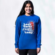 Hockey Tshirt Long Sleeve - Lace 'Em Up And Light The Lamp