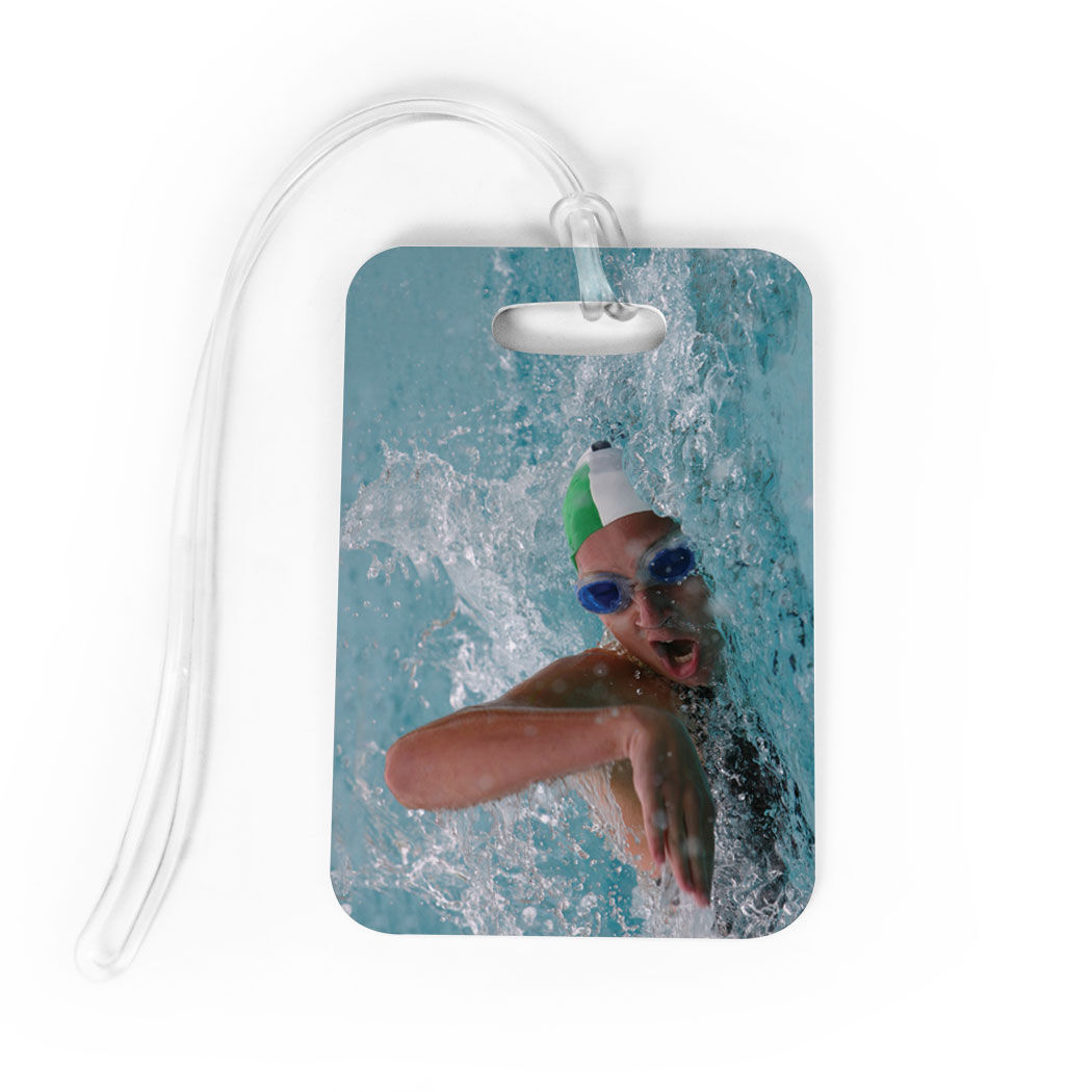 Swimmer Custom Personalized Luggage Bag Tag 