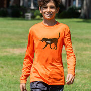 Guys Lacrosse Long Sleeve Performance Tee - Max The Lax Dog