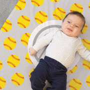 Softball Baby Blanket - Softball Pattern