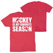 Hockey Short Sleeve T-Shirt - Hockey Is My Favorite Season (Back Design)