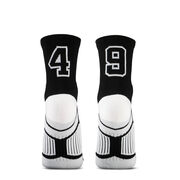 Team Number Woven Quarter Length Socks - Black