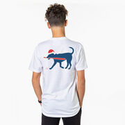 Baseball Short Sleeve T-Shirt - Play Ball Christmas Dog (Back Design)