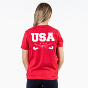 Field Hockey Short Sleeve T-Shirt - USA(Back Design)