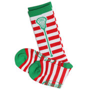 Lacrosse Woven Mid-Calf Socks - Stripes (Red/White)