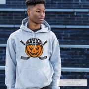 Hockey Hooded Sweatshirt - Helmet Pumpkin