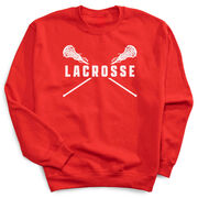 Girls Lacrosse Crewneck Sweatshirt - Lacrosse Crossed Girl Sticks