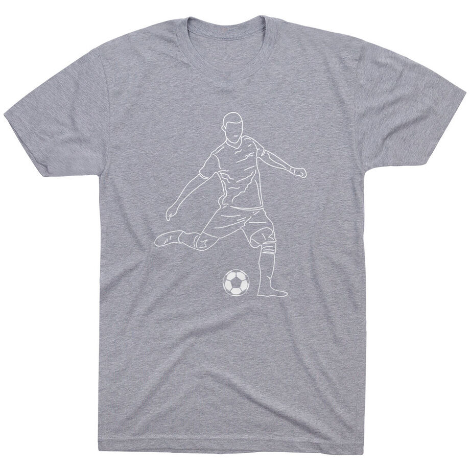 Soccer Short Sleeve T-Shirt - Soccer Guy Player Sketch - Personalization Image
